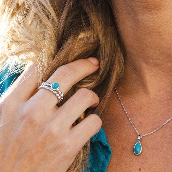 Kit Heath Coast Pebble Azure Magnesite Gemstone Ring