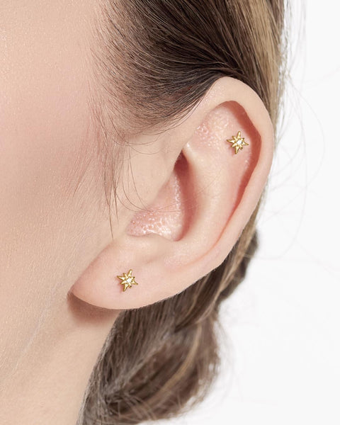 Kit Heath Celeste North Star Gold Plated Petite Studs