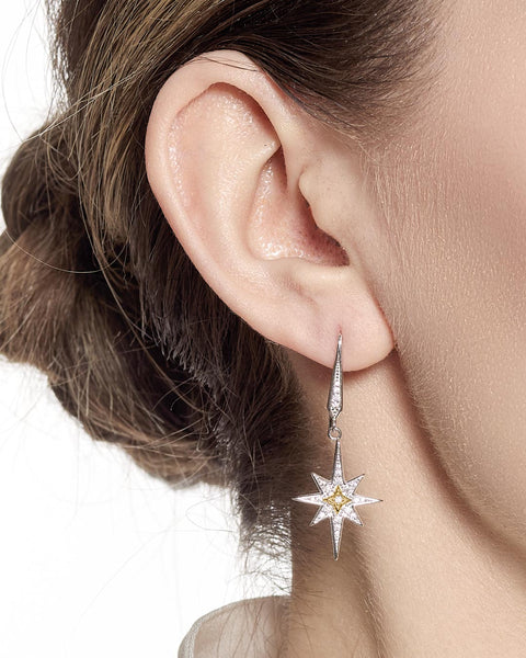 Kit Heath Céleste North Star Golden Two-Tone Drop Earrings