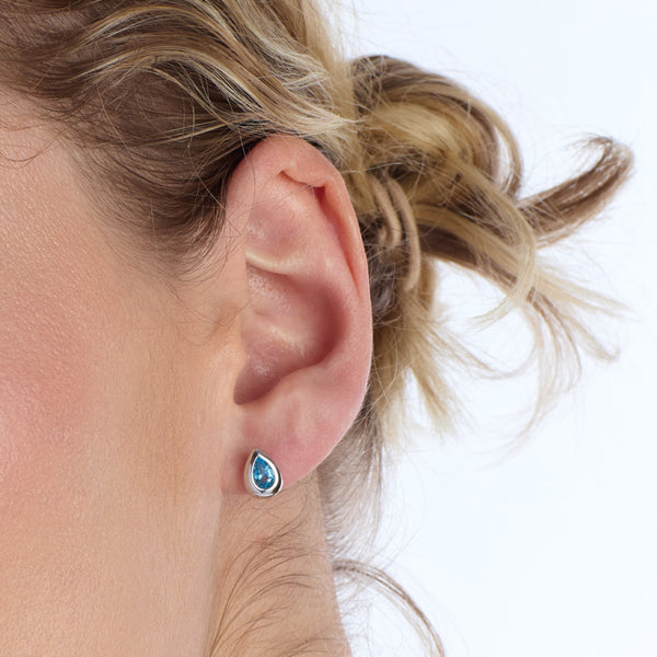 Kit Heath  Coast Pebble Swiss Blue Topaz Stud Earrings