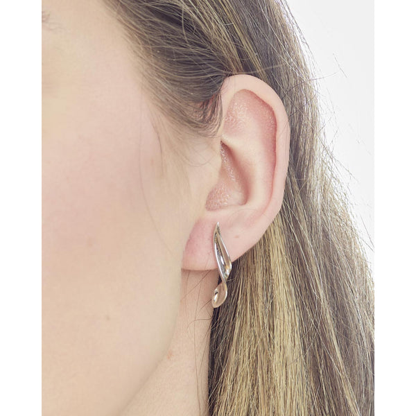 Serenity Curve Long Stud Earrings