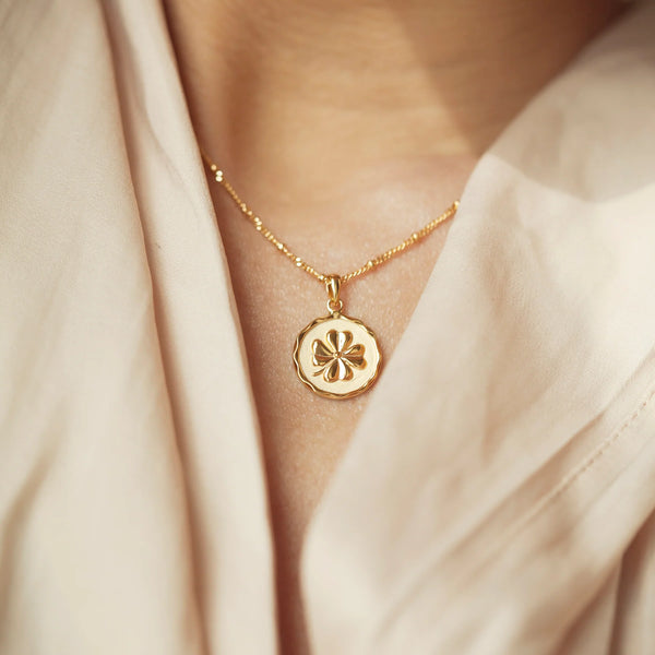 Christin Ranger Gold Four-Leaf Clover Charm Necklace