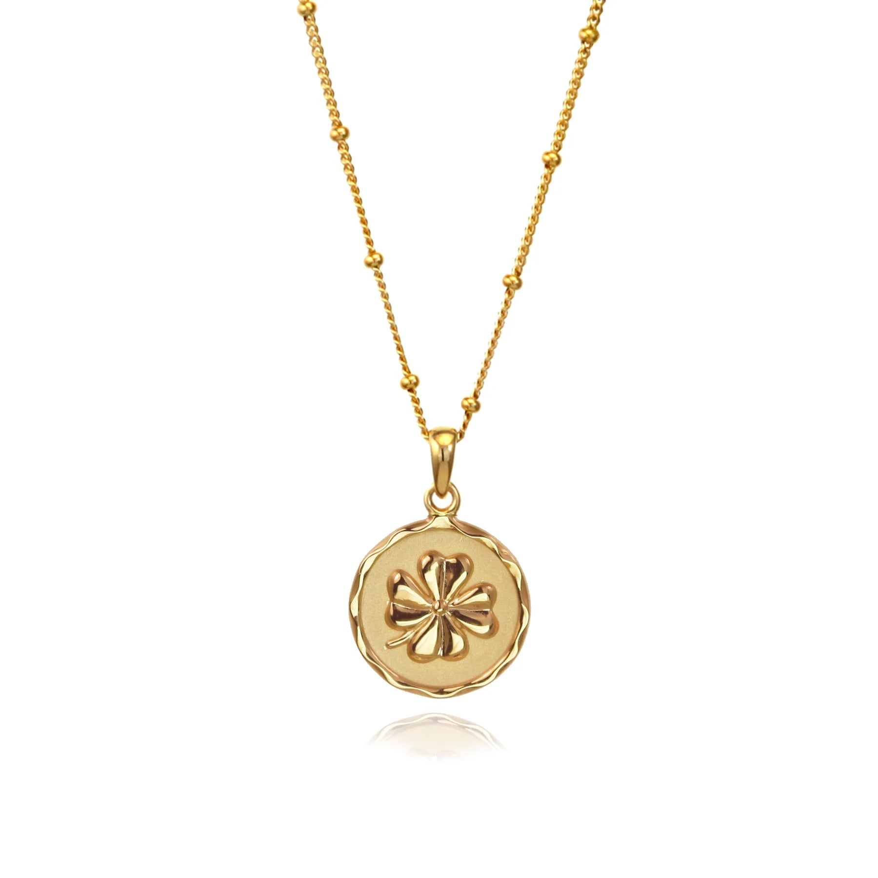 Christin Ranger Gold Four-Leaf Clover Charm Necklace