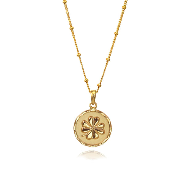Christin Ranger Gold Four-Leaf Clover Charm Necklace