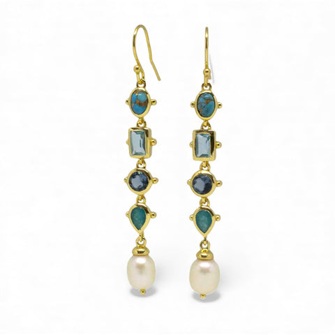 Beyond Biasa Raya Gemstone Drop Earrings