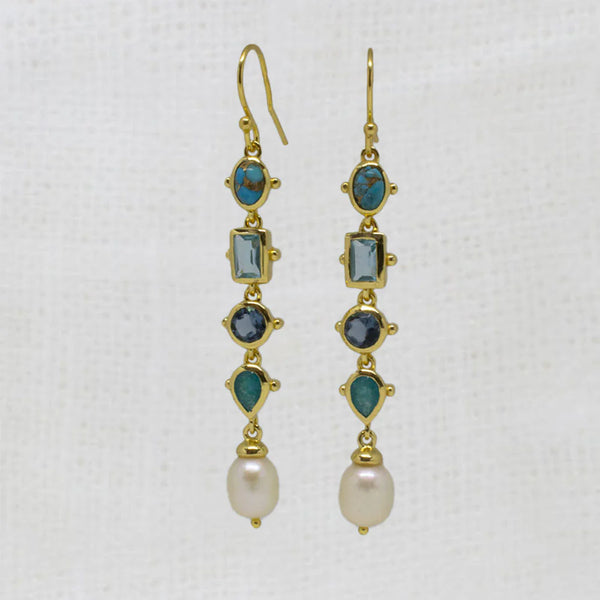 Beyond Biasa Raya Gemstone Drop Earrings
