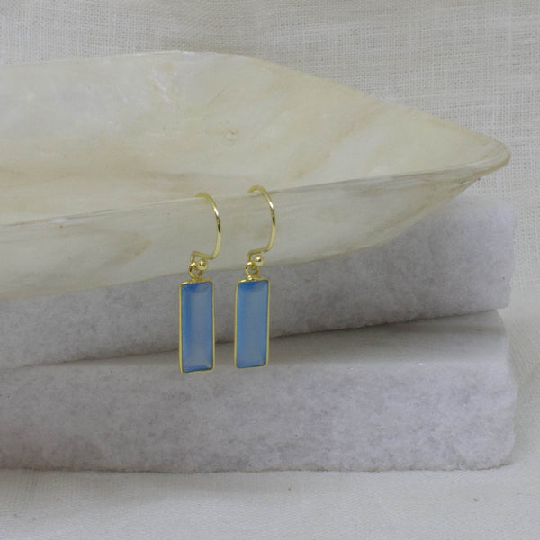 Beyond Biasa Gemstone Rectangle Drop Earrings