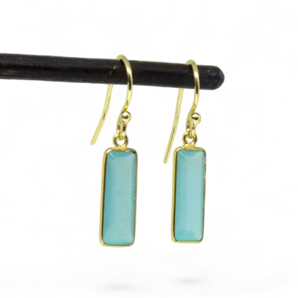 Beyond Biasa Gemstone Rectangle Drop Earrings