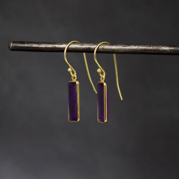 Beyond Biasa Gemstone Rectangle Drop Earrings
