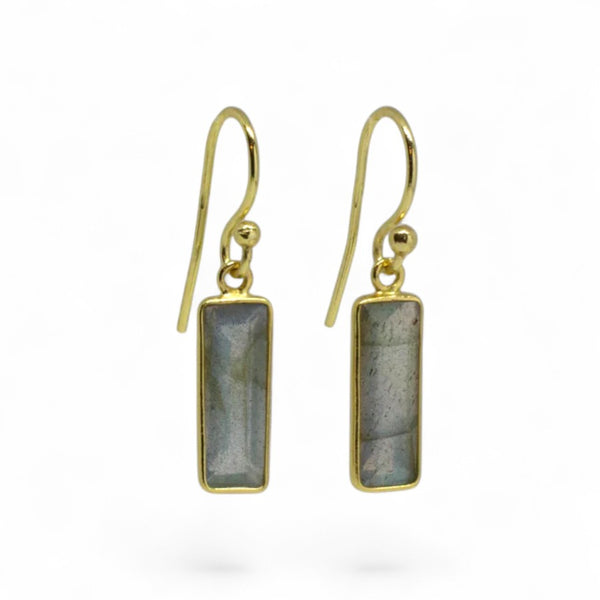 Beyond Biasa Gemstone Rectangle Drop Earrings