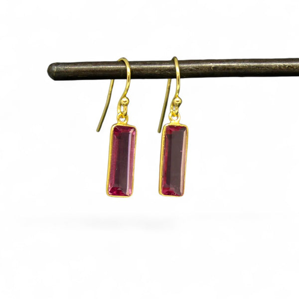Beyond Biasa Gemstone Rectangle Drop Earrings