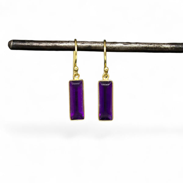 Beyond Biasa Gemstone Rectangle Drop Earrings