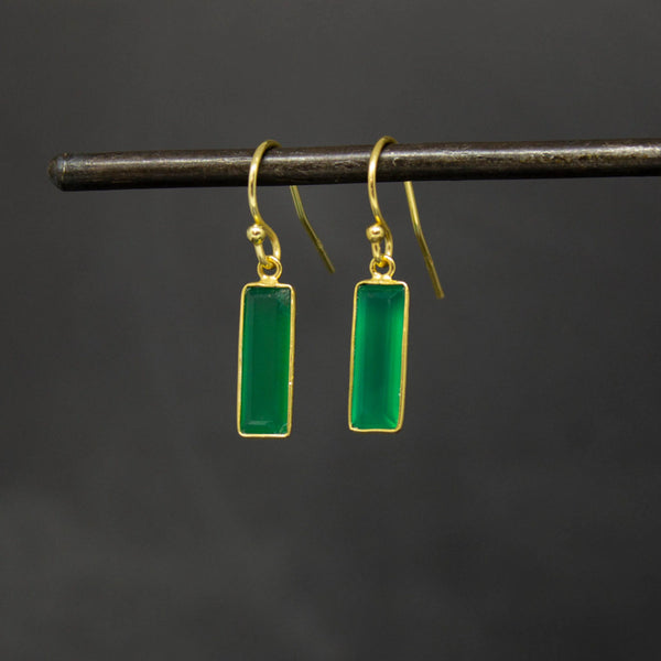 Beyond Biasa Gemstone Rectangle Drop Earrings