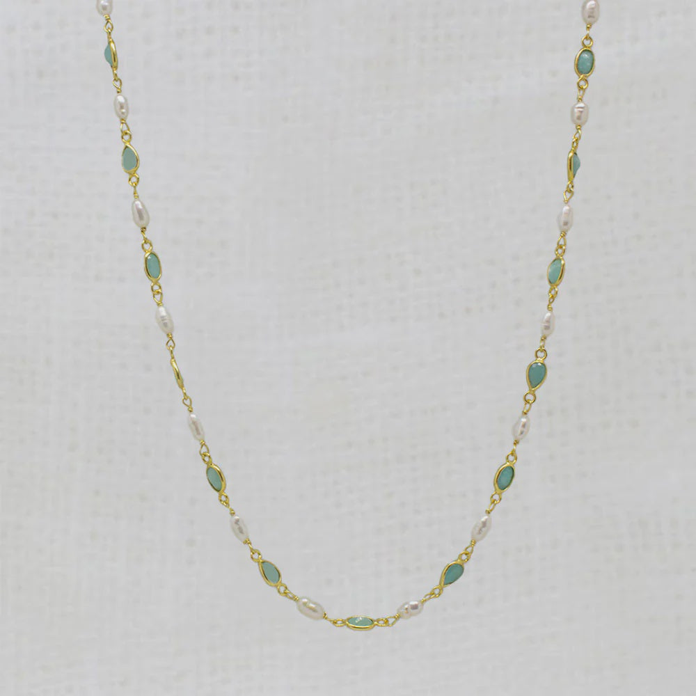 Beyond Biasa Gemstone and Pearl Lila Necklace