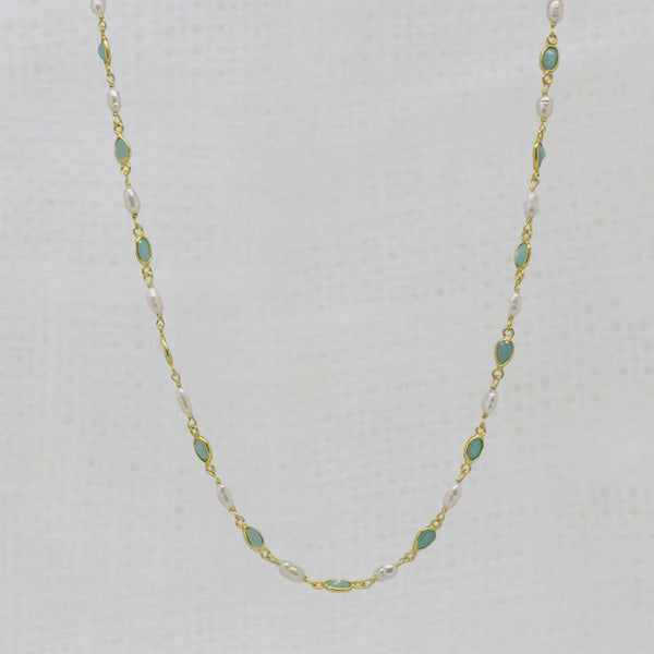 Beyond Biasa Gemstone and Pearl Lila Necklace