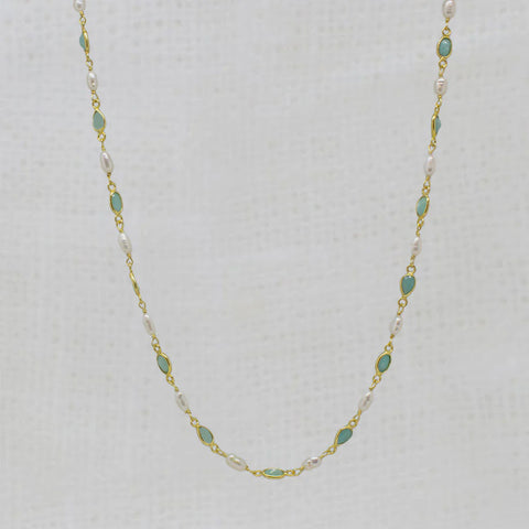 Beyond Biasa Gemstone and Pearl Lila Necklace