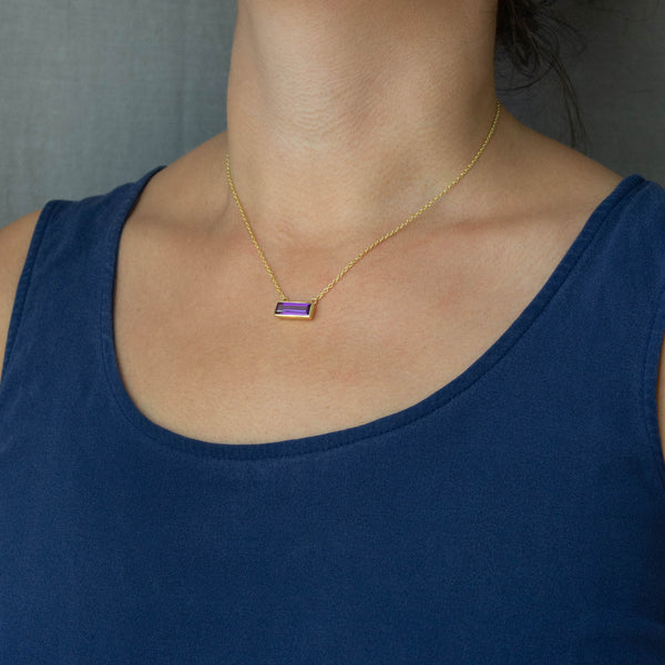 Beyond Biasa Rectangular Gemstone Necklace