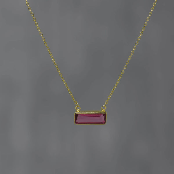 Beyond Biasa Rectangular Gemstone Necklace