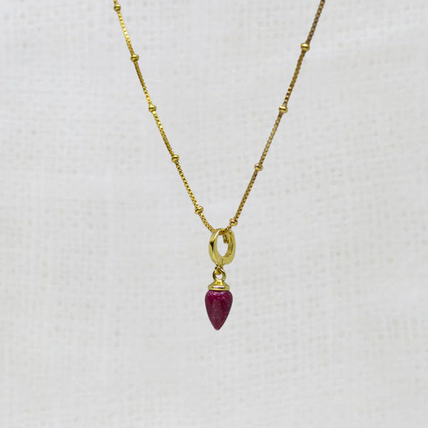 Beyond Biasa Gemstone Droplet Pendant Necklace