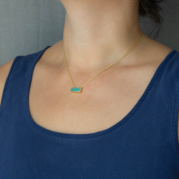 Beyond Biasa Rectangular Gemstone Necklace