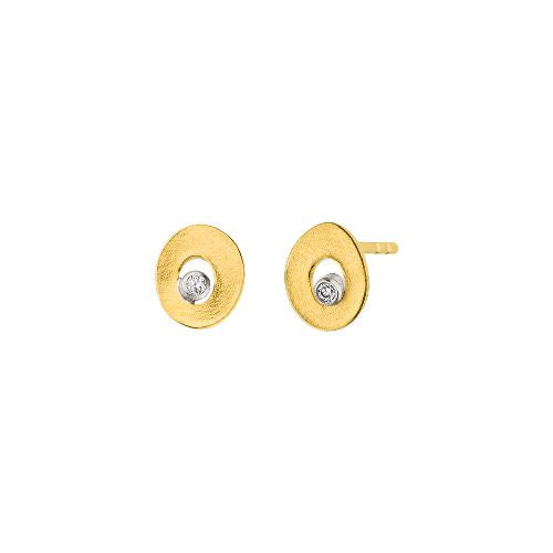 'Solar Sparkle' Silver & 22ct Gold Diamond Stud Earrings