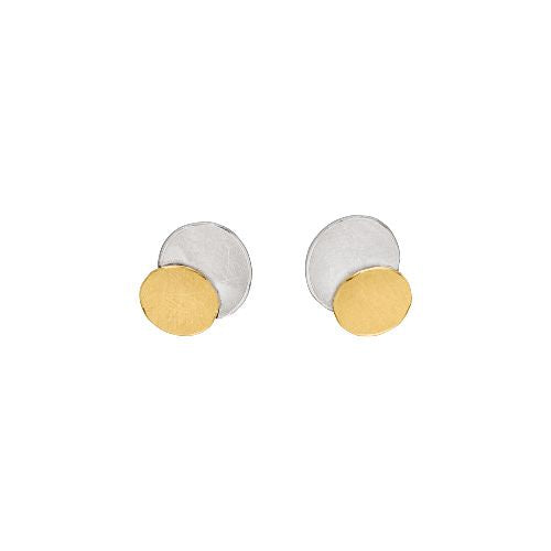 'Cosmic Harmony' Silver & 22ct Gold Stud Earrings
