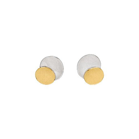 'Cosmic Harmony' Silver & 22ct Gold Stud Earrings