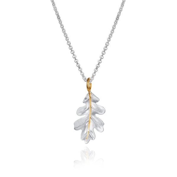 Christin Ranger Silver Oak Leaf Necklace | Leaf Pendant