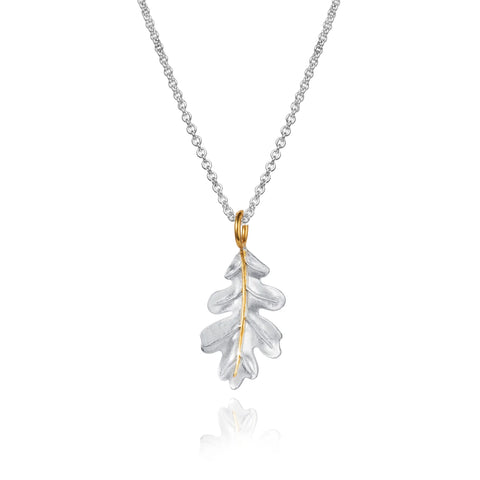 Christin Ranger Silver Oak Leaf Necklace | Leaf Pendant