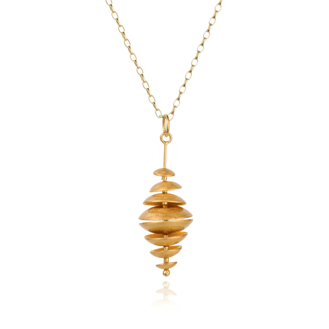 Christin Ranger Topsy Turvy Gold Pendant Necklace