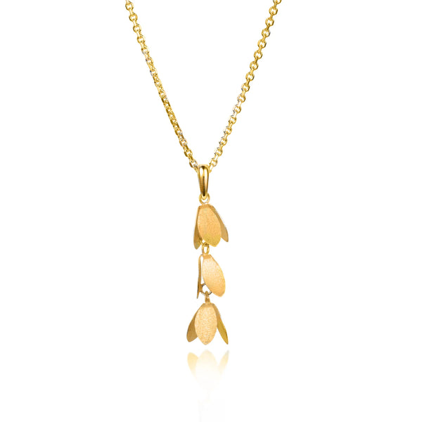 Christin Ranger Catkin Flower Pendant Necklace In Gold