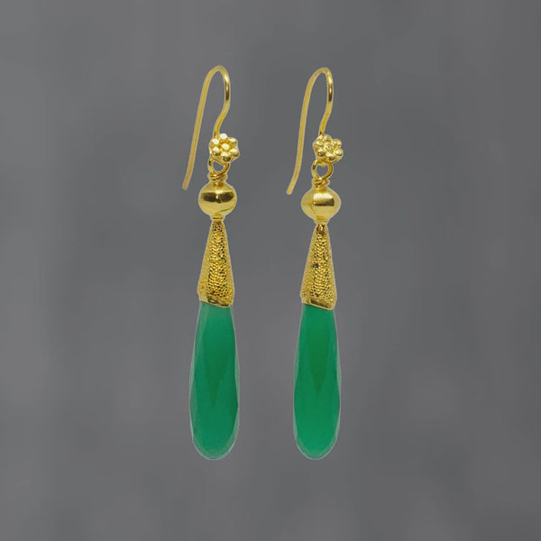 Beyond Biasa Long Faceted and Granulation Earrings