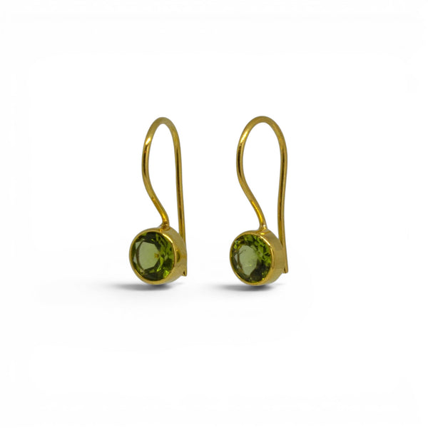 Beyond Biasa Gold and Round Gemstone Drops Earrings