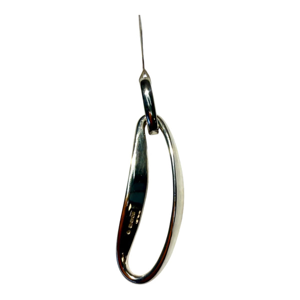 Silver Abstract Oval Pendant