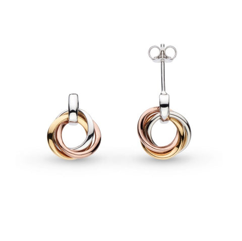 Kit Heath Bevel Trilogy Golds Link Stud Earrings