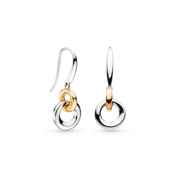 Kit Heath Bevel Cirque Link Golden Drop Earrings