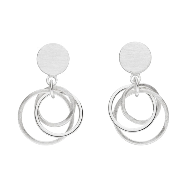 Tezer Orbit Trio Drop Earrings