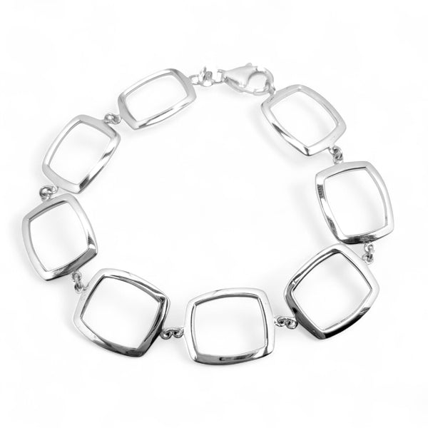 Geometric Squares Sterling Silver Bracelet