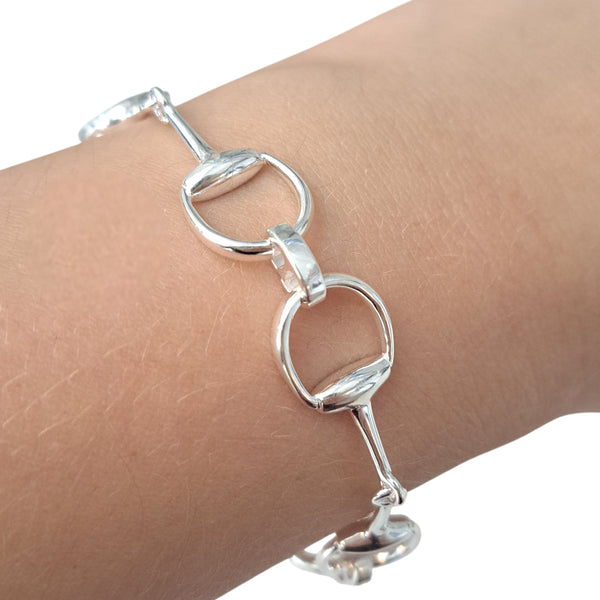 7.5" Light Snaffle Sterling Silver Bracelet