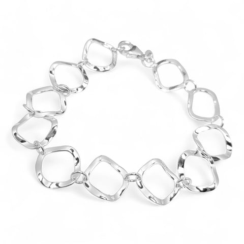Open Twist 'Squoval' Sterling Silver Bracelet