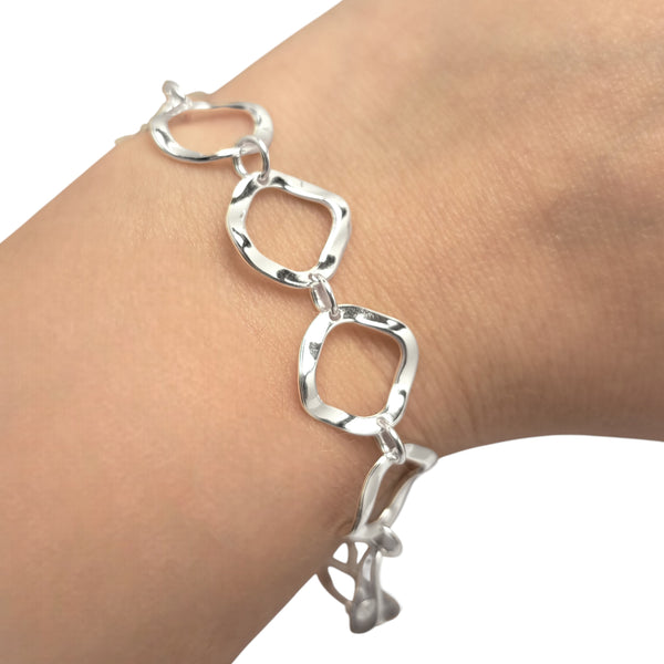 Open Twist 'Squoval' Sterling Silver Bracelet