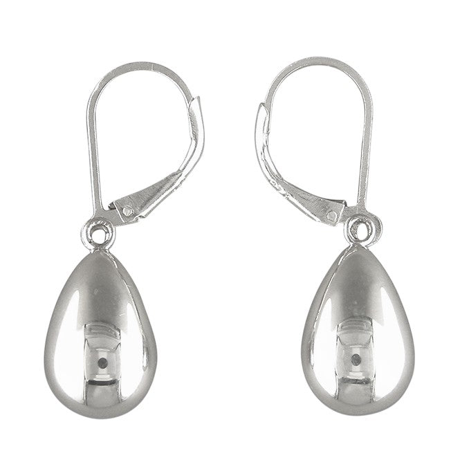 Bulbous Teardrop Sterling Silver Drop Earrings