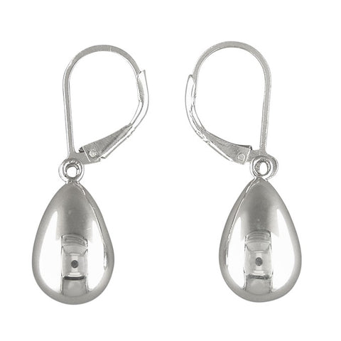 Bulbous Teardrop Sterling Silver Drop Earrings