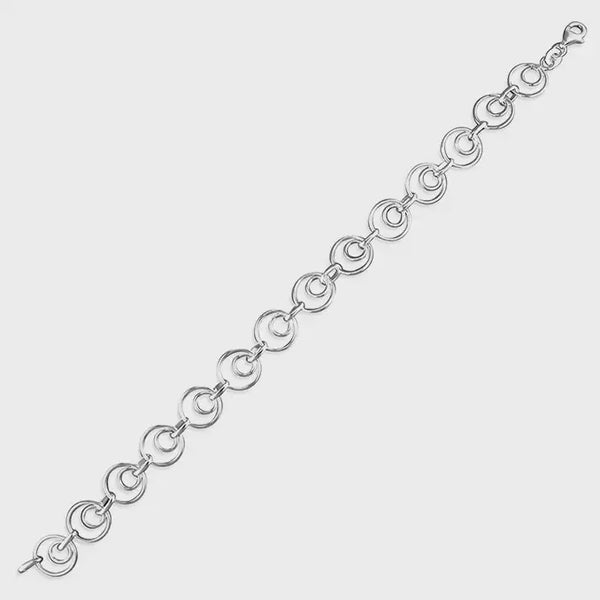 Double Circles Sterling Silver Bracelet
