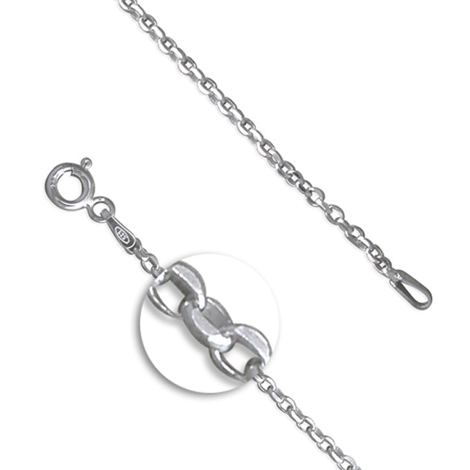 20" Diamond-Cut Belcher Chain - Rhodium-Plated Sterling Silver