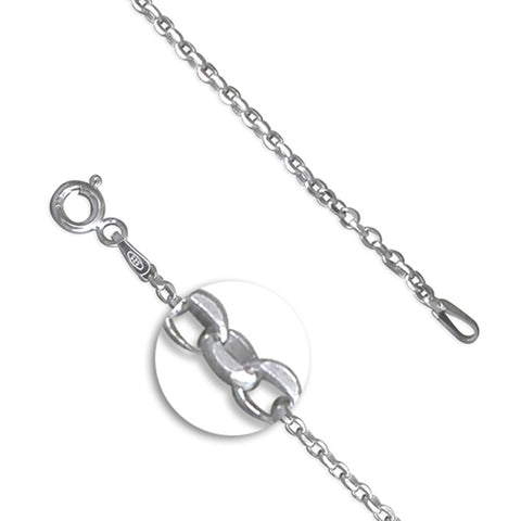 20" Diamond-Cut Belcher Chain - Rhodium-Plated Sterling Silver