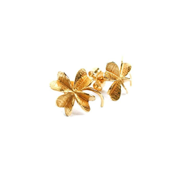 Alex Monroe Lucky Clover Stud Earrings
