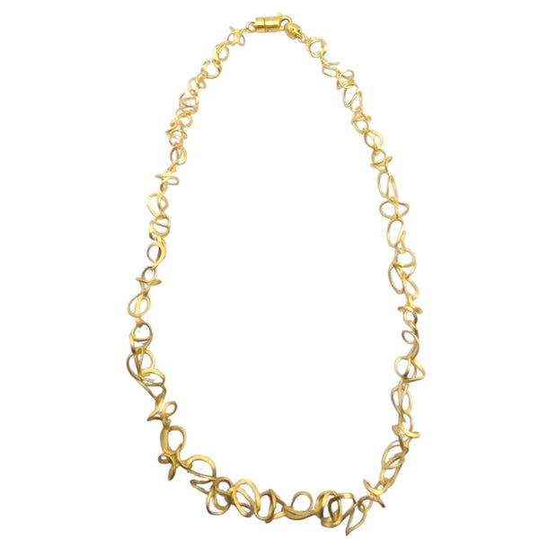 Tezer Gold Swirly Spiral Necklace