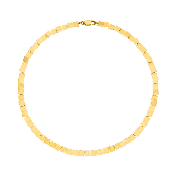 Tezer Silver Muti Square brushed and textured Necklace