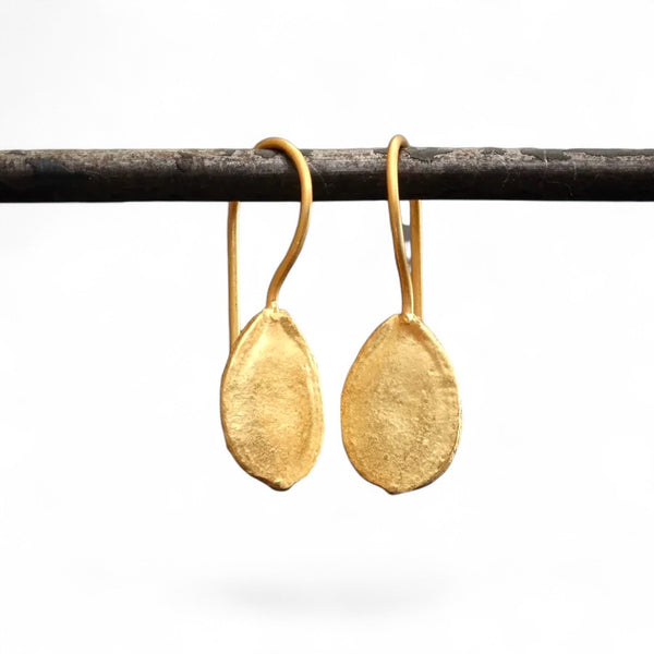 Beyond Biasa Textured Gold Teardrop Earrings